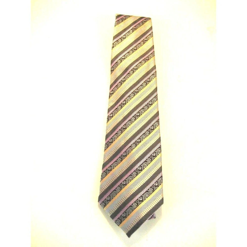 NWOT Pravata 100% Microfibre Striped  Design Necktie